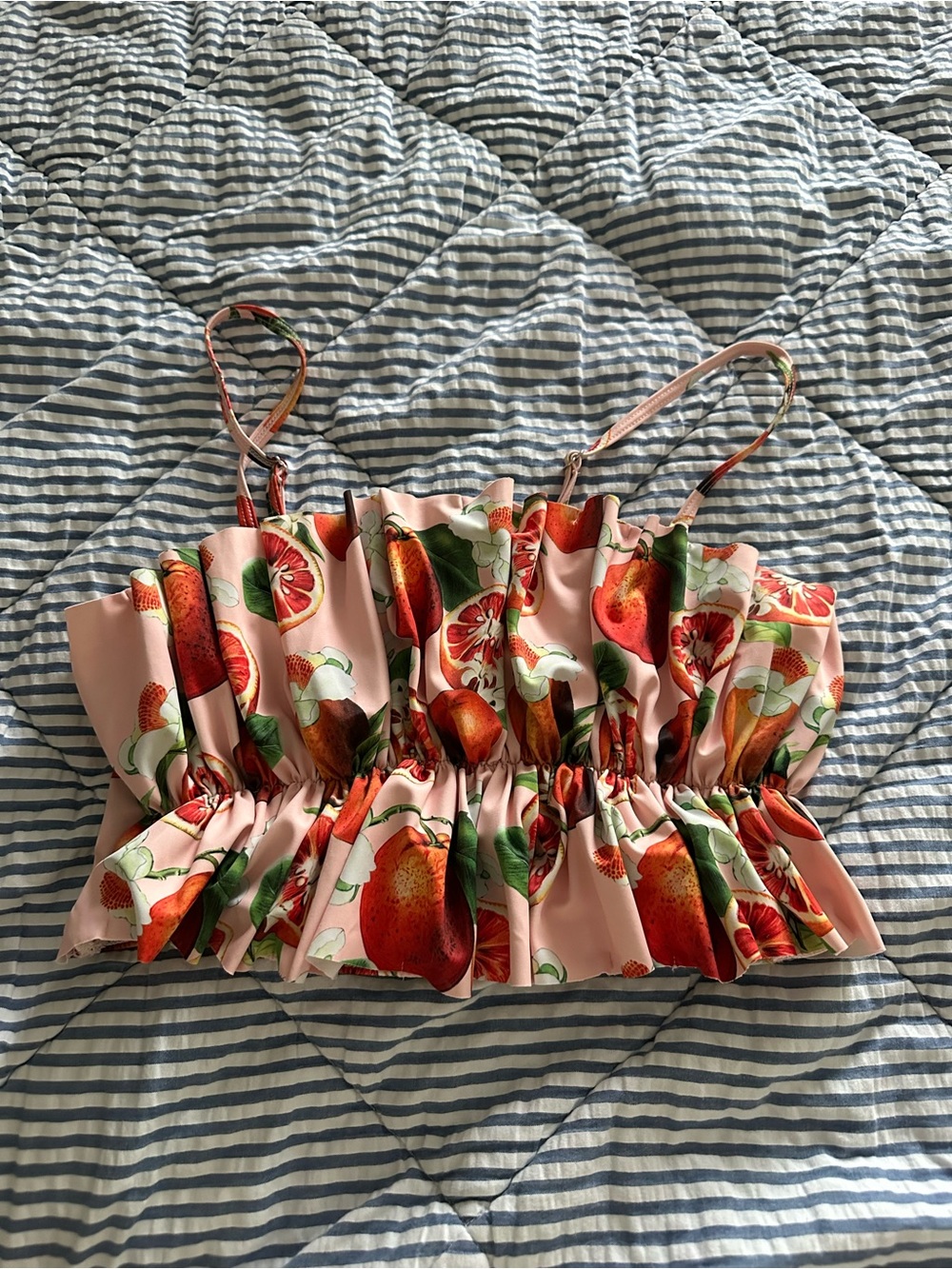 Kortni Jeane Medium Grapefruit Oversized Ruffle Top